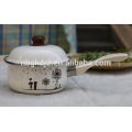 printing decals enamel cookware 4 sets of new high pot &bowl & sauce pan